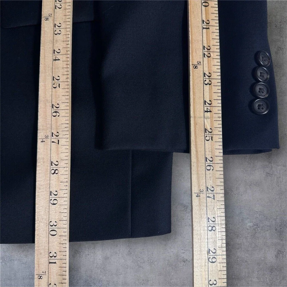 $395 RALPH LAUREN Mens Blazer Sport Coat Two Button Jacket 44R Black Wool 1-Vent